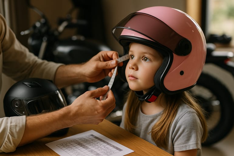 Rosa Kinderhelm Größe richtig wählen: Schritt-für-Schritt