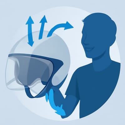 Wie funktioniert gute Luftzirkulation bei einem Halbhelm?