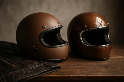 Braune Motorradhelme: Stil, Sichtbarkeit und Pflege